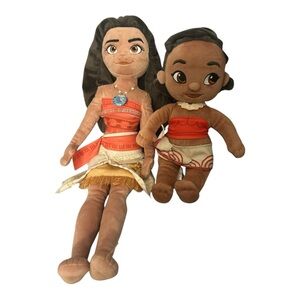 Disney Store Moana Plush Lot 20” Teen & 13” Baby Princess Dolls
